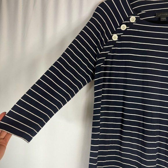 J.Jill Wearever Collection Strechy Rayon Elbow Sleeve Tunic Top Button Detail S - Picture 6 of 14